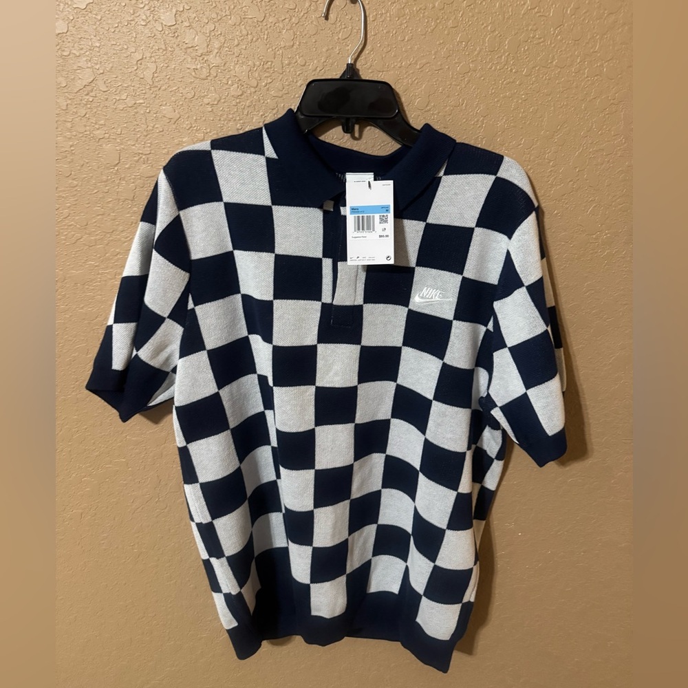 NIKE Sportswear Club Checkers Polo Shirt (sz. M)